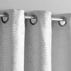 Kirklands Home Curtains & Drapes|Fans Blackout Curtain Panel Set, 84 in. Gray