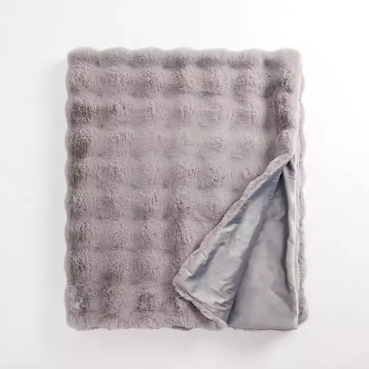 Outlet Faux Fur Bubble Throw Blankets & Throws
