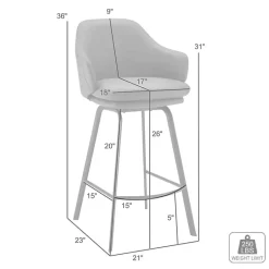 Kirklands Home Bar Stools & Counter Height Stools|Faux Leather Brigden Swivel Counter Stool Gray