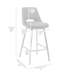 Kirklands Home Bar Stools & Counter Height Stools|Faux Leather Carise Swivel Counter Stool Gray