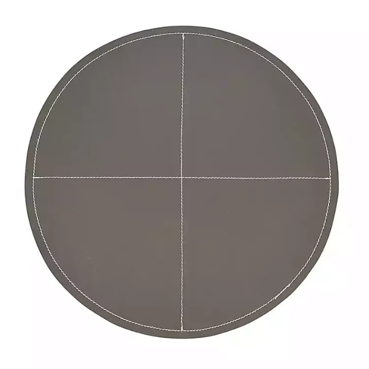 Kirklands Home Table Linens|Faux Leather Placemats, Set of 4 Gray