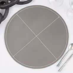 Kirklands Home Table Linens|Faux Leather Placemats, Set of 4 Gray