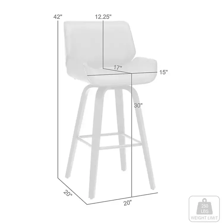 Kirklands Home Bar Stools & Counter Height Stools|Faux Leather Tyler Swivel Bar Stool Gray