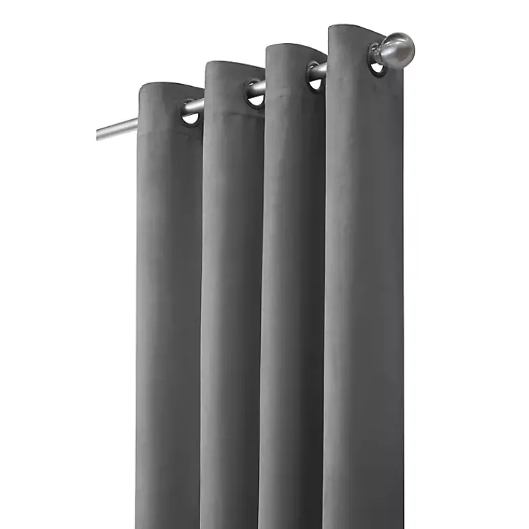 Kirklands Home Curtains & Drapes|Faux Suede Blackout Curtain Panel, 63 in. Gray