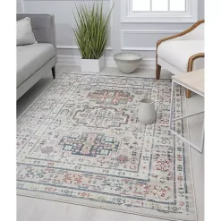 Kirklands Home Area Rugs|Gray Flaxen Sundara Gabriel Area Rug, 5x7
