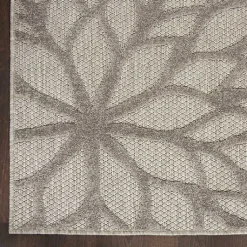 Kirklands Home Outdoor Rugs|Floral Burst Outdoor Area Rug, 7x10 Gray