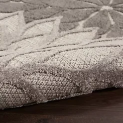 Kirklands Home Outdoor Rugs|Floral Burst Outdoor Area Rug, 7x10 Gray