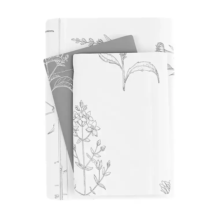 Kirklands Home Duvets|Gray Floral Reversible 2-pc. Twin Duvet Cover Set