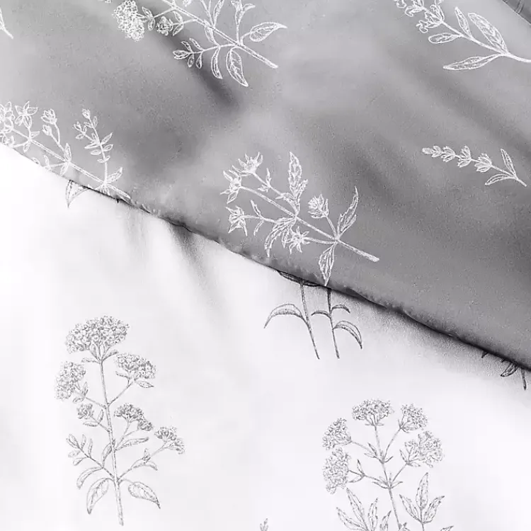 Kirklands Home Duvets|Gray Floral Reversible 2-pc. Twin Duvet Cover Set