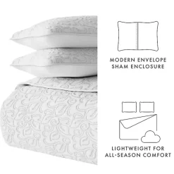 Kirklands Home Quilts|Floral Stitch 3-pc. King Quilt Set Gray