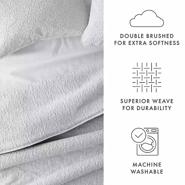 Kirklands Home Quilts|Floral Stitch 2-pc. Twin Quilt Set Gray