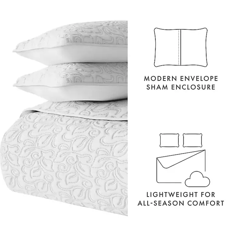 Kirklands Home Quilts|Floral Stitch 2-pc. Twin Quilt Set Gray