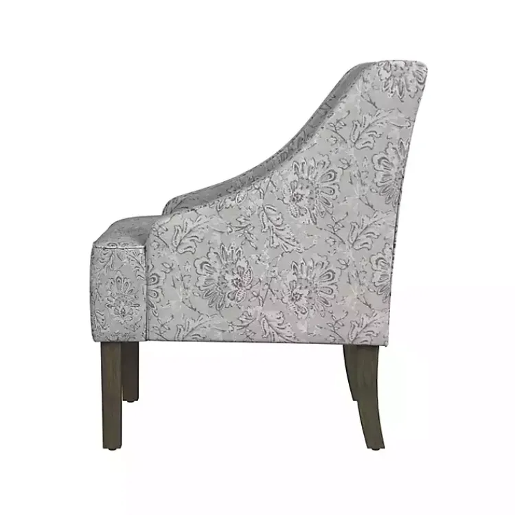 Kirklands Home Accent Chairs|Floral Swoop Accent Chair Gray