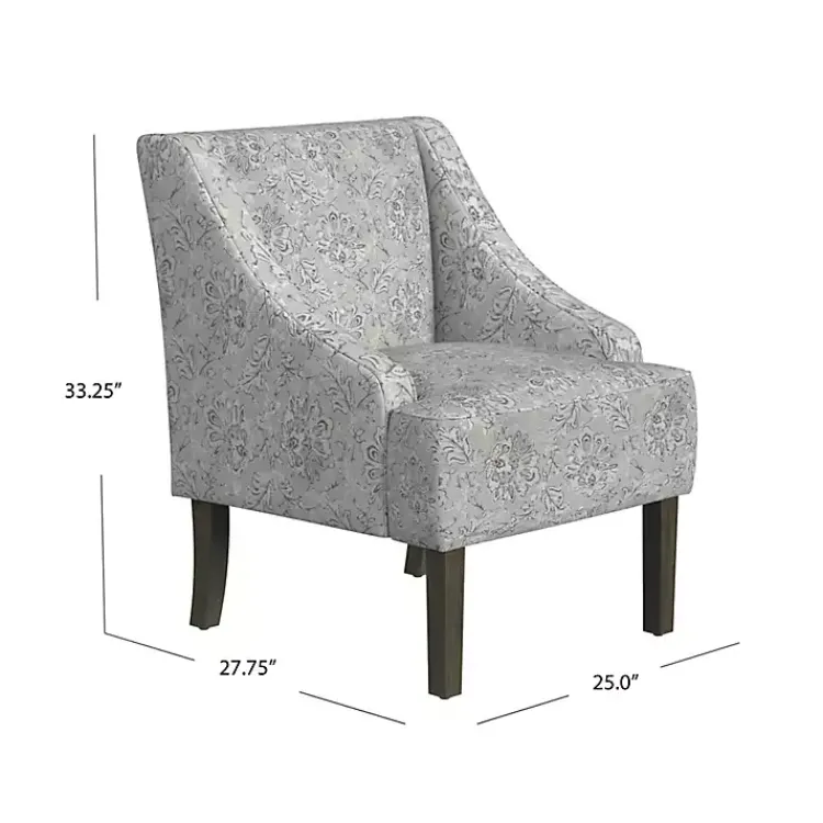 Kirklands Home Accent Chairs|Floral Swoop Accent Chair Gray