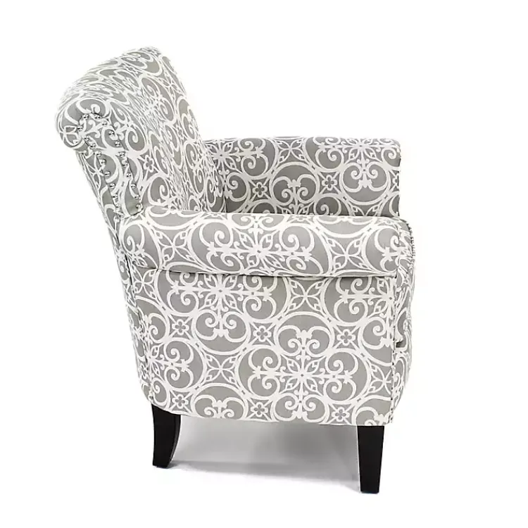 Kirklands Home Accent Chairs|Fretwork Accent Club Chair Gray