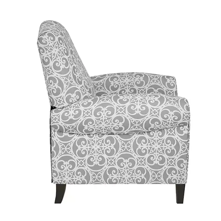 Kirklands Home Accent Chairs|Fretwork Orville Recliner Gray