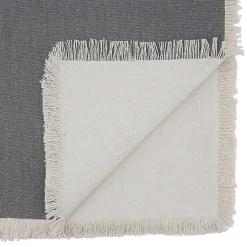 Kirklands Home Table Linens|Fringe Border Table Runner, 72 in. Gray