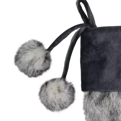 Hot Fur and Corduroy Pom Stocking Christmas Stockings & Stocking Holders