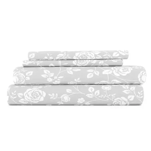 Kirklands Home Bed Sheets|Garden 4-pc. Queen Sheet Set Gray
