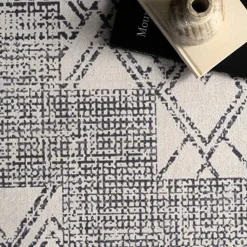 Kirklands Home Area Rugs|Gray Geometric Medallion Washable Area Rug, 4x6