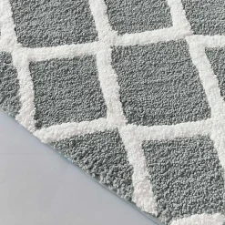 Kirklands Home Bathroom Rugs|Gray Geometric Pattern Reversible Bath Mat, 34 in.