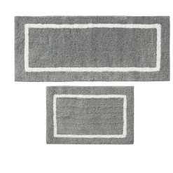 Kirklands Home Bathroom Rugs|Gray Geometric Pattern Reversible Bath Mat, 60 in.
