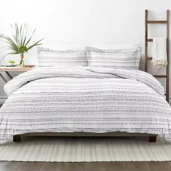 Kirklands Home Duvets|Gray Geometric 2-Pc. Twin Duvet Cover Set