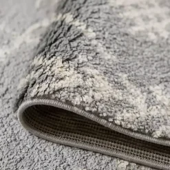 Kirklands Home Area Rugs|Geometric Runner Gray