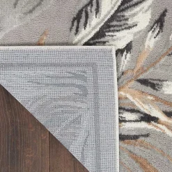 Kirklands Home Area Rugs|Gray Grand Leaf Coastal Area Rug, 7x9