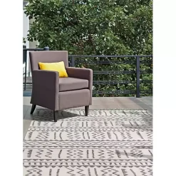 Kirklands Home Outdoor Rugs|Gretchen Tribal Outdoor Area Rug, 5x8 Gray
