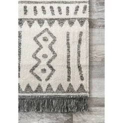 Kirklands Home Outdoor Rugs|Gretchen Tribal Outdoor Area Rug, 5x8 Gray