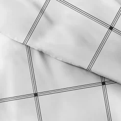 Kirklands Home Duvets|Gray Grid Plaid 2-pc. Micro Twin Duvet Cover Set