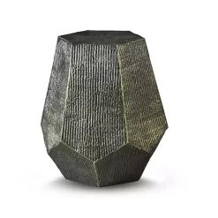 Kirklands Home Accent & End Tables|Gray Hand-Stamped Iron Hexagon Accent Table