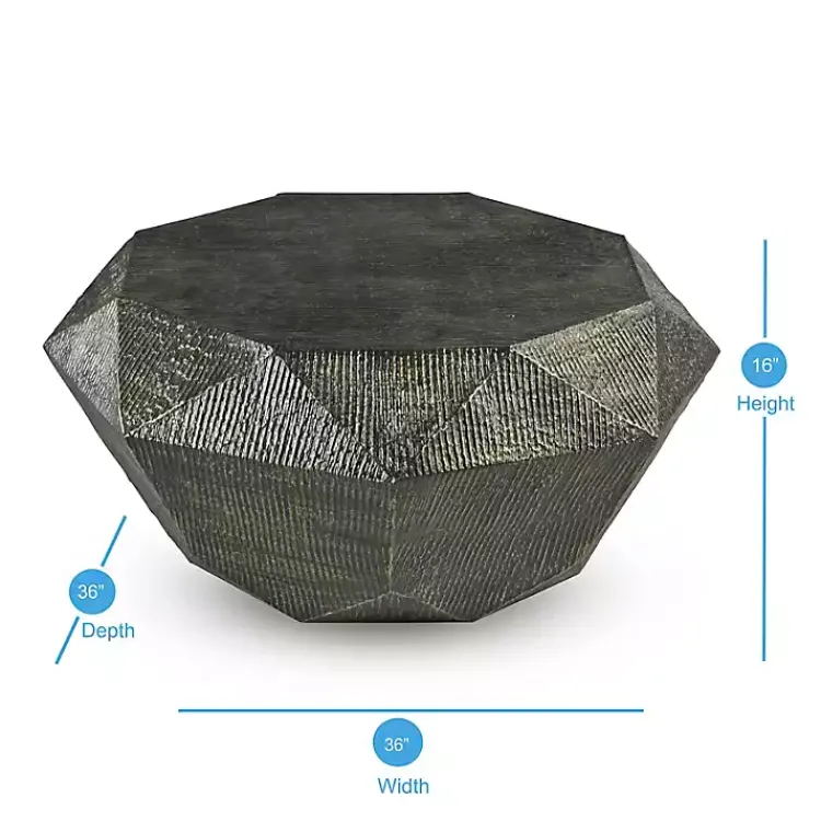 Kirklands Home Coffee Tables|Gray Hand-Stamped Iron Octagonal Coffee Table