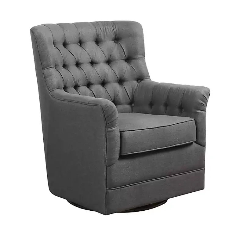Kirklands Home Accent Chairs|Hand-Tufted Swivel Glider Accent Chair Gray