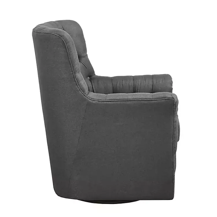 Kirklands Home Accent Chairs|Hand-Tufted Swivel Glider Accent Chair Gray