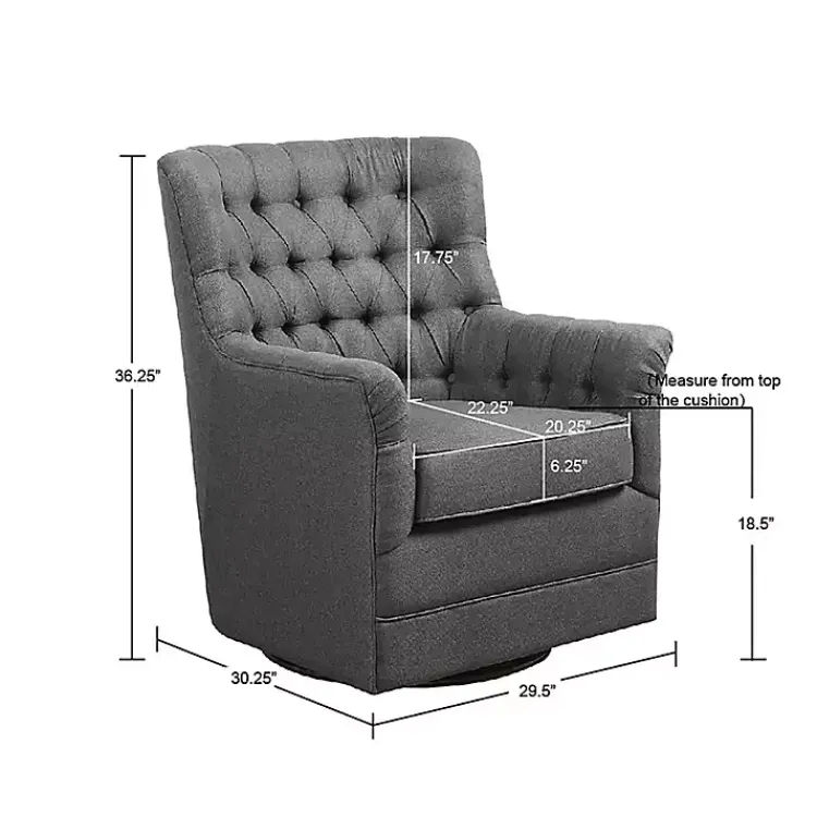 Kirklands Home Accent Chairs|Hand-Tufted Swivel Glider Accent Chair Gray