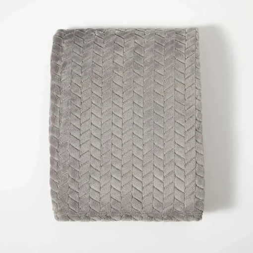 Sale Heavenly Herringbone Plush Throw Blankets & Throws