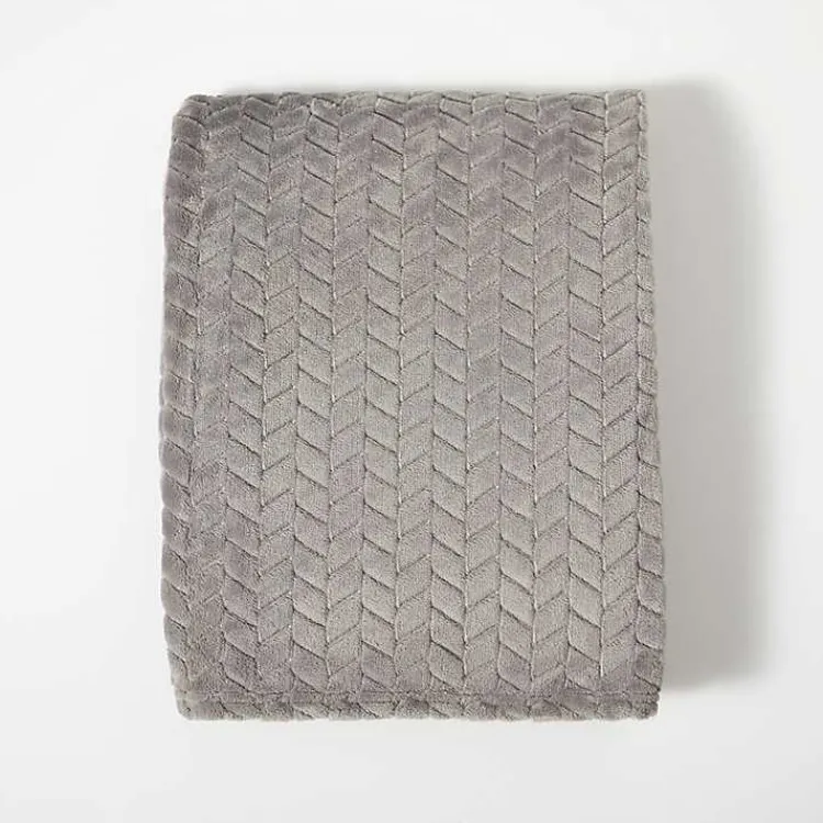 Sale Heavenly Herringbone Plush Throw Blankets & Throws