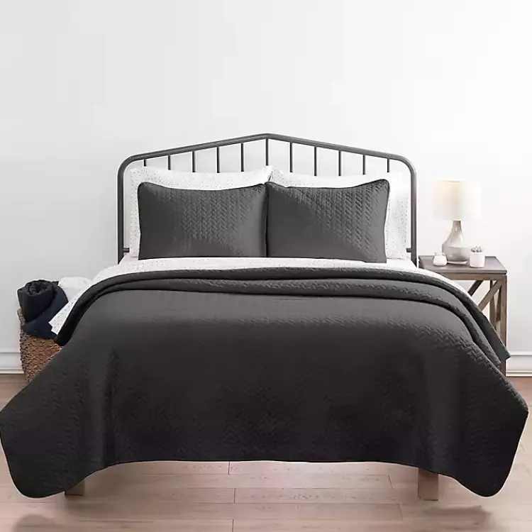 Kirklands Home Bedspreads & Coverlets|Herring Quilted 3-pc. Twin Coverlet Set Gray