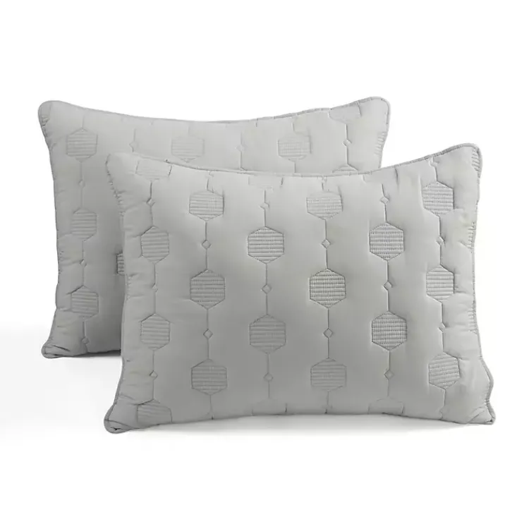 Kirklands Home Quilts|Hexagon Honeycomb 3-pc. Cali King Quilt Set Gray
