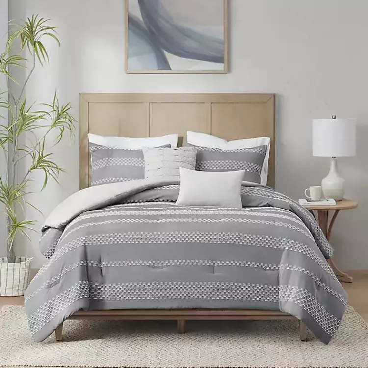 Kirklands Home Comforters|Jacquard 5-pc. California King Comforter Set Gray
