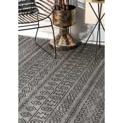Kirklands Home Outdoor Rugs|Jamie Outdoor Area Rug, 6x9 Gray