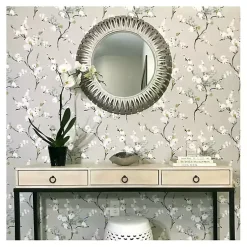Kirklands Home Wall Murals & Wallpaper|Gray Japanese Blossom Peel & Stick Wallpaper