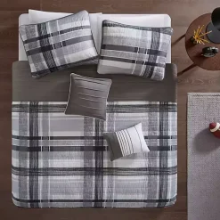 Kirklands Home Comforters|Jax Plaid 5-pc. Full/Queen Comforter Set Gray