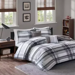Kirklands Home Comforters|Jax Plaid 4-pc. Twin/Twin XL Comforter Set Gray