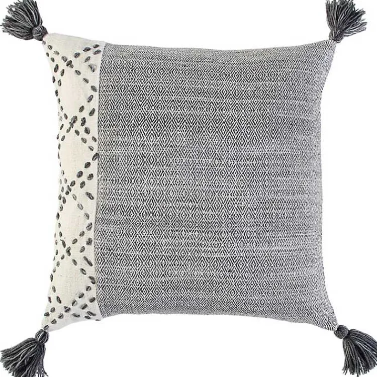 Online Kantha Stitch Recycled Throw Pillow Pillows