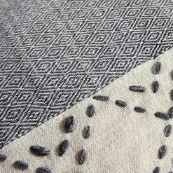 Online Kantha Stitch Recycled Throw Pillow Pillows