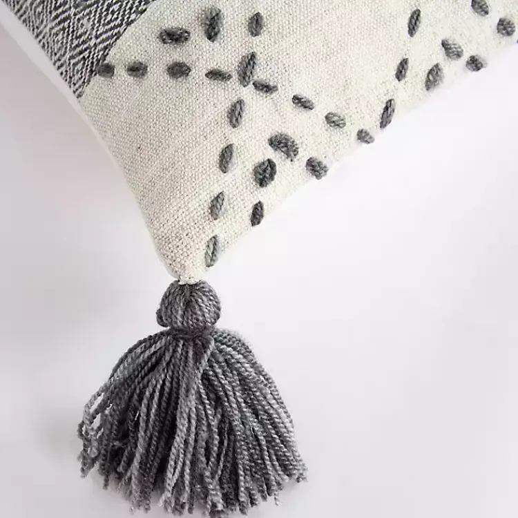 Online Kantha Stitch Recycled Throw Pillow Pillows