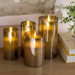 Best LED Soft Flame Glass Pillar Candle, 3x7 in. Flameless Candles